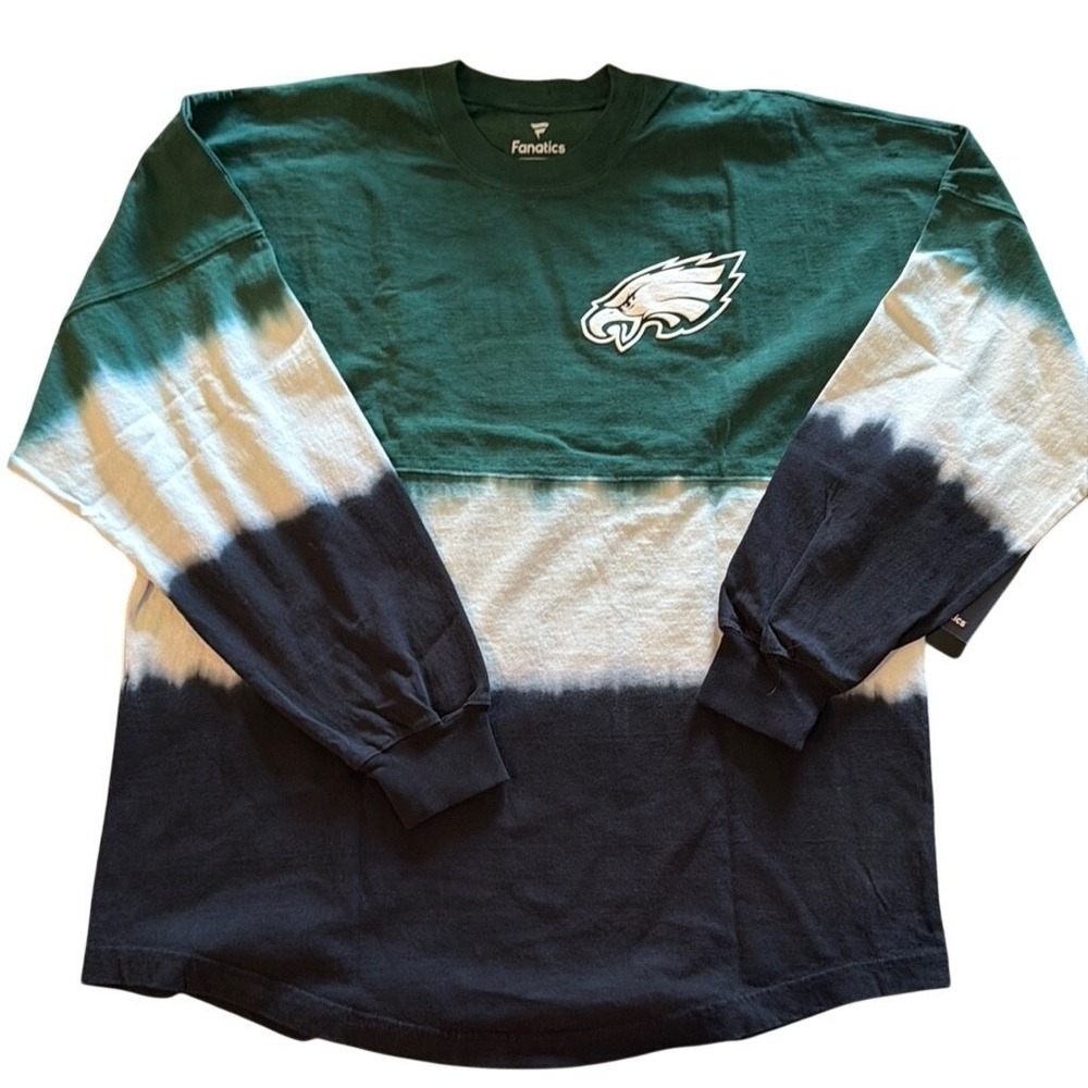 Fanatics Philadelphia Eagles Super Bowl LII Champions Dip Dye Spirit Jersey M